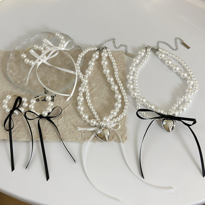 Wed Bridal Vintage Multi Layer Pearl Choker Necklace