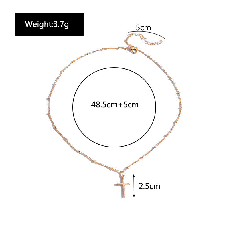 Fashion Cross Plain Pendant Necklace