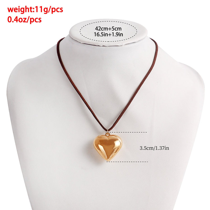 Lace up Womens Heart Necklace