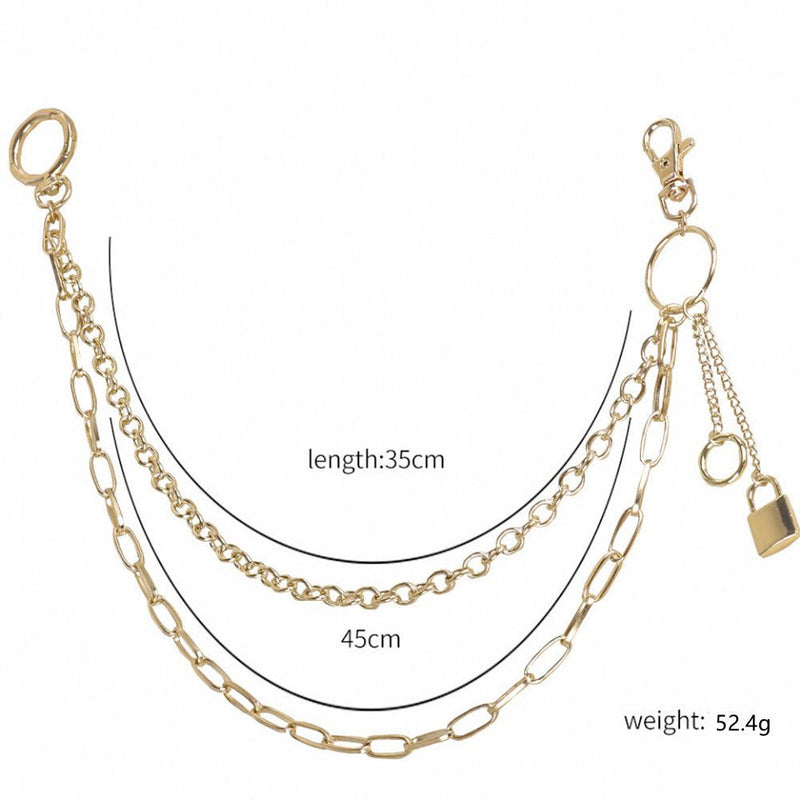 Hip Hop Punk Hollow Out Lock Pendant Chain