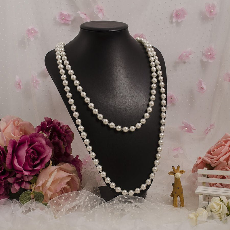 Costume Jewelry Long Faux Pearls Necklace