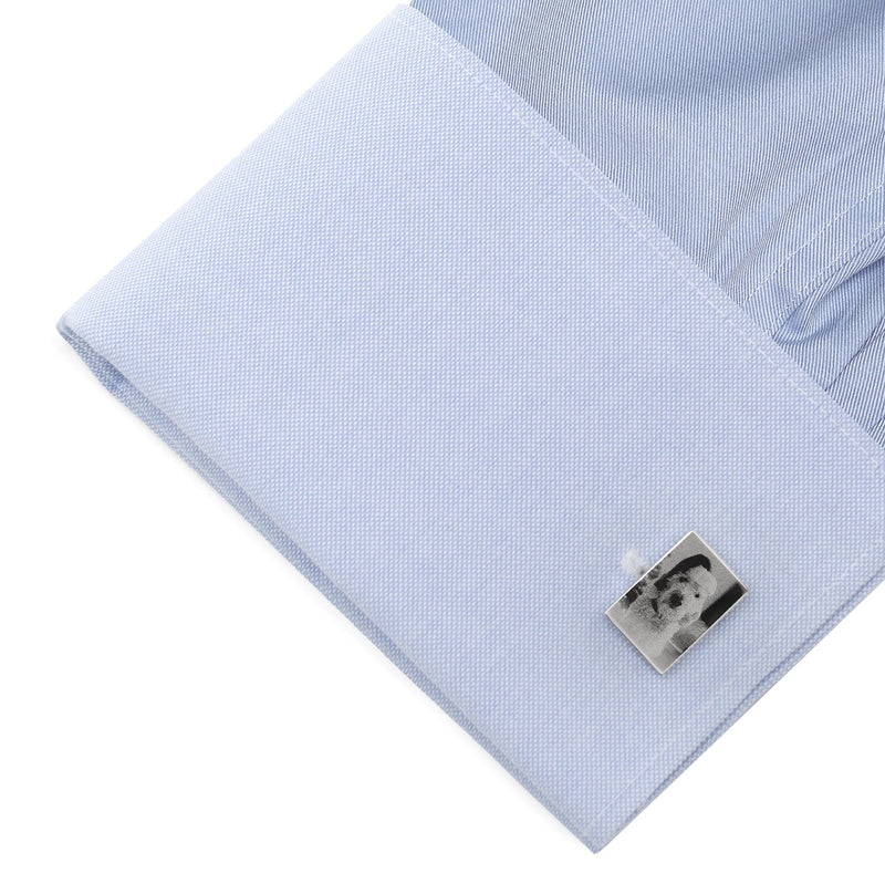 Custom Engraved Block Photo Cufflinks