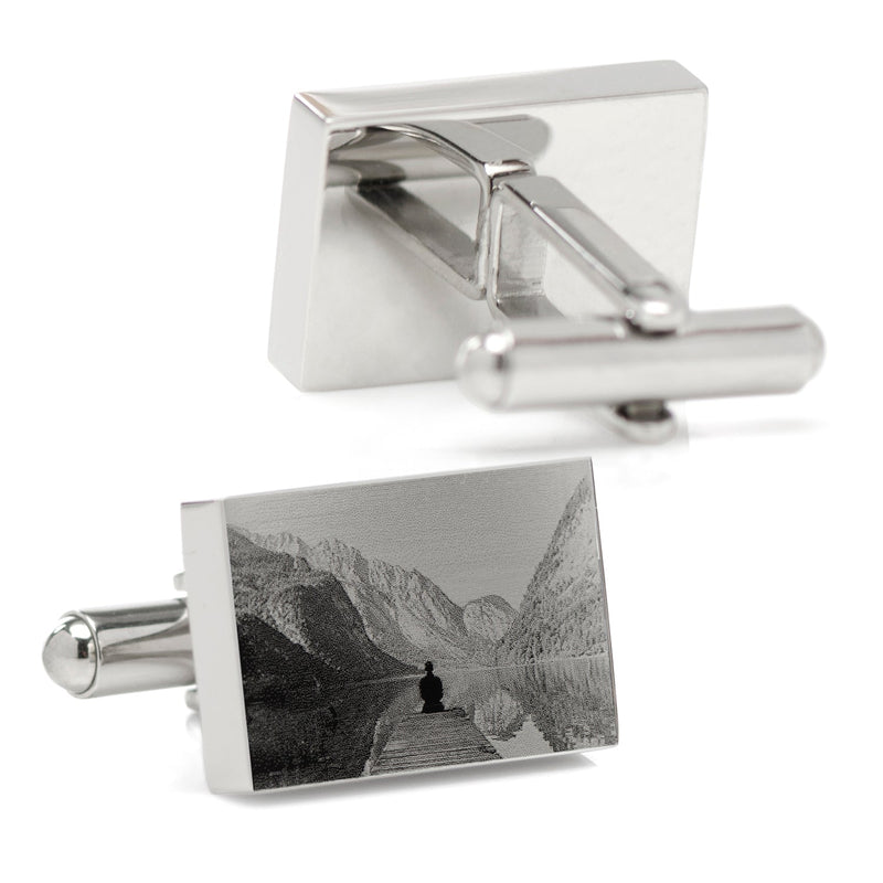 Custom Engraved Block Photo Cufflinks