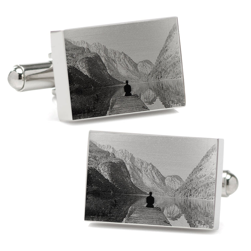 Custom Engraved Block Photo Cufflinks