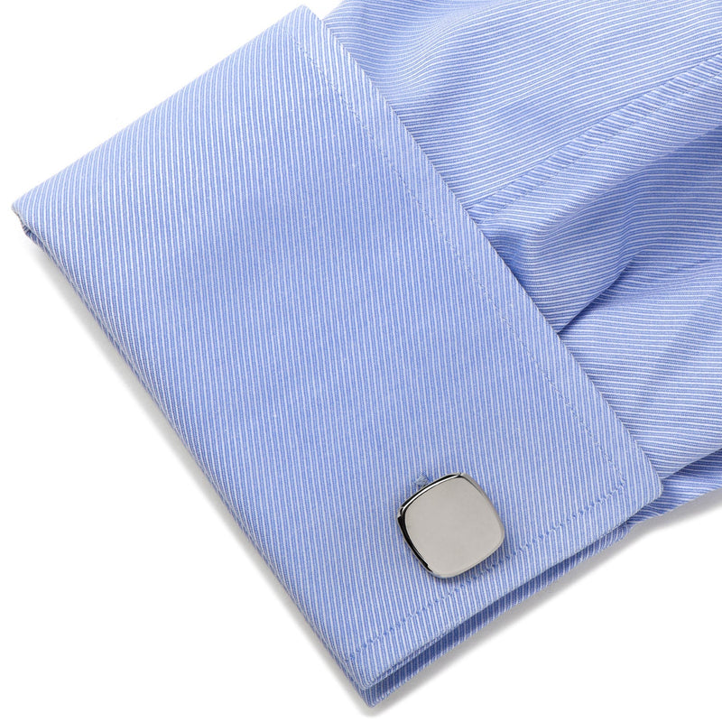 Stainless Steel Soft Square Engravable Cufflinks