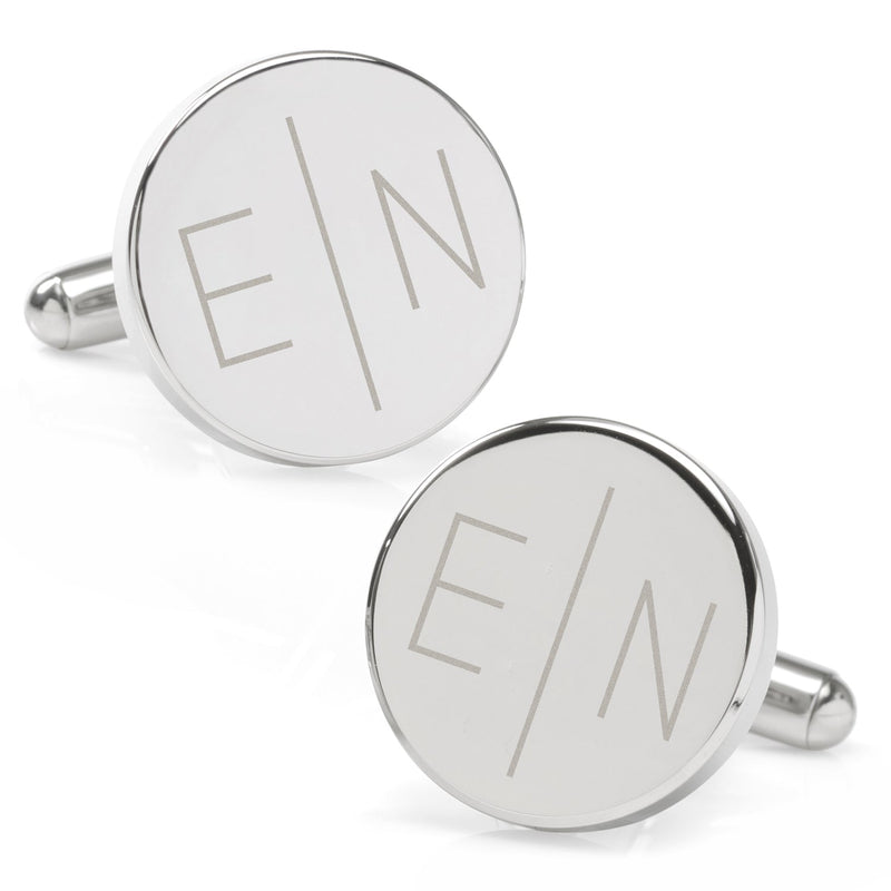 Divided Modern Monogram Engravable Cufflinks