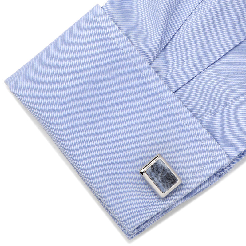 Silver and Sodalite JFK Presidential Cufflinks