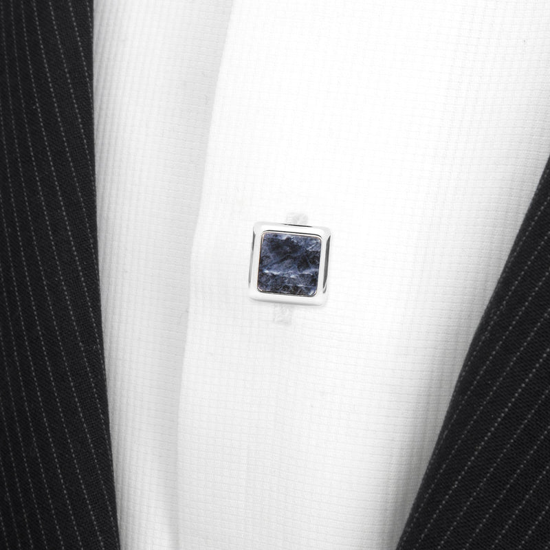 Silver and Sodalite JFK Presidential Studs