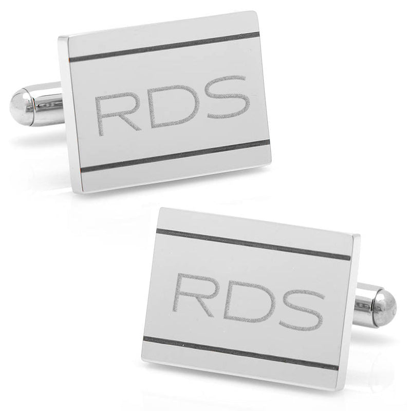 Stainless Steel Engravable Etched Frame Cufflinks