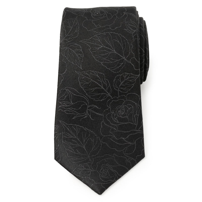 Black Floral Men's Tie