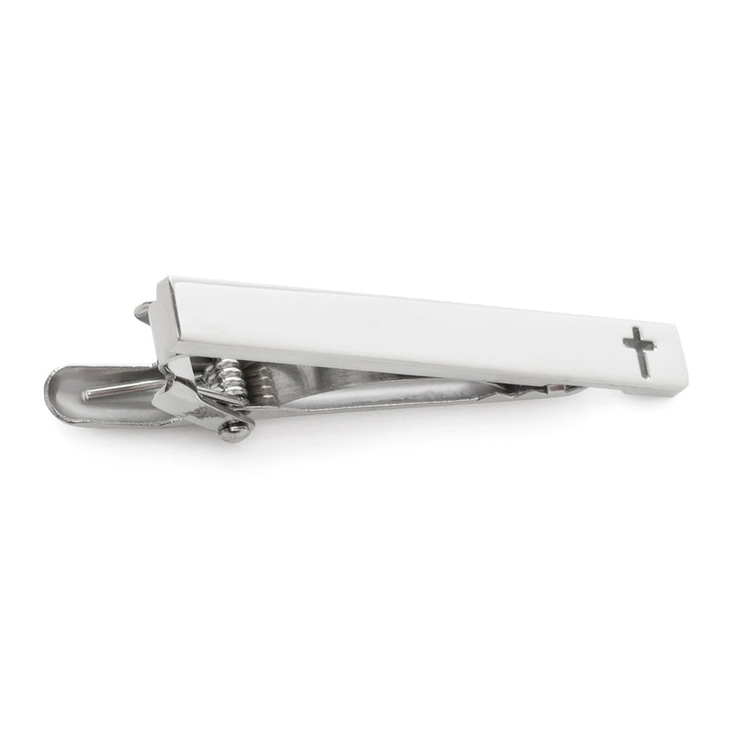 Cross Stainless Steel Cufflinks and Tie Clip Gift Set