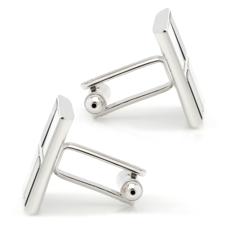 Mother of Pearl and Onyx Check Cufflinks