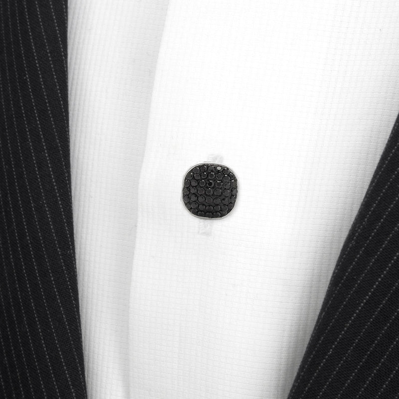 Stainless Steel with Black Pave Crystal 5-Studs