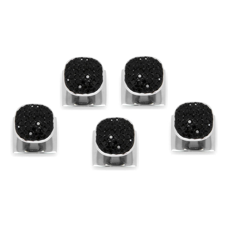 Stainless Steel with Black Pave Crystal 5-Studs