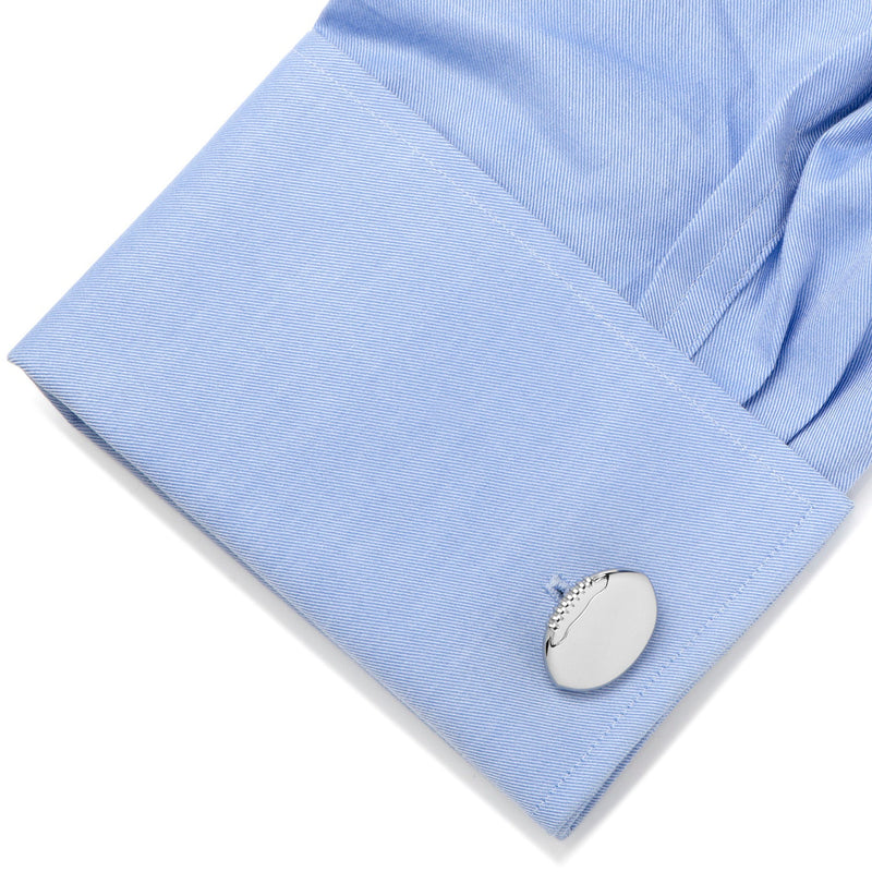 Stainless Steel Engravable Football Cufflinks
