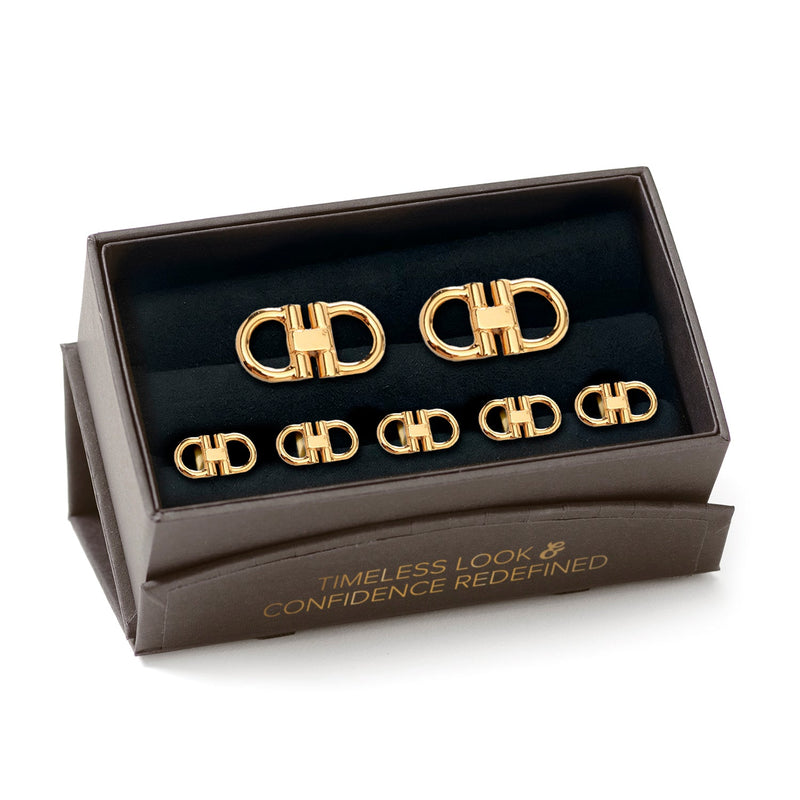 Horse Bit Gold Stainless Steel 5-Stud Set