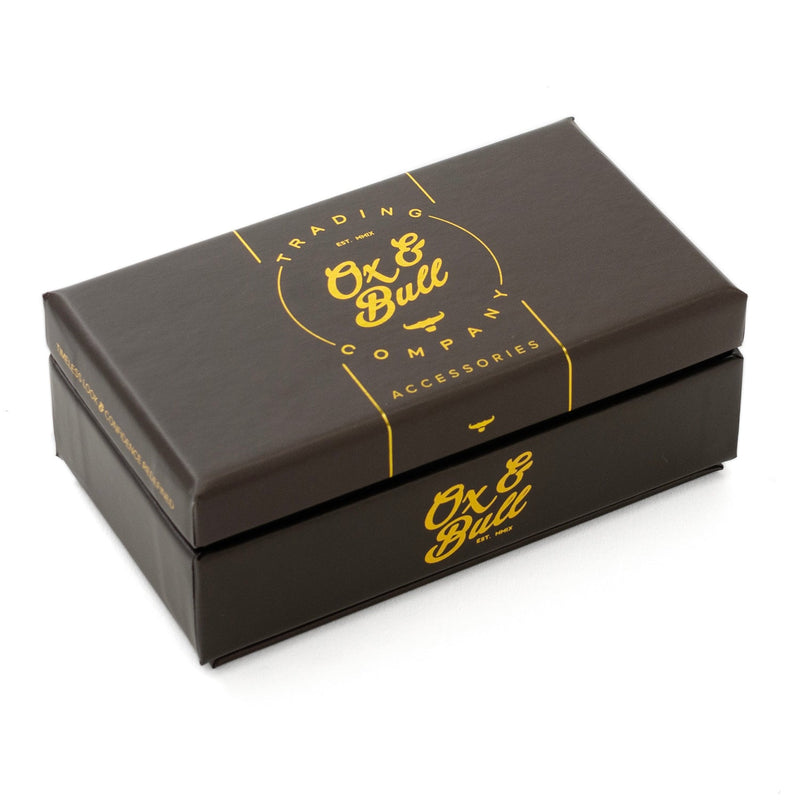 Engravable Rectangle Gold Cufflinks and Tie Bar Gift Set