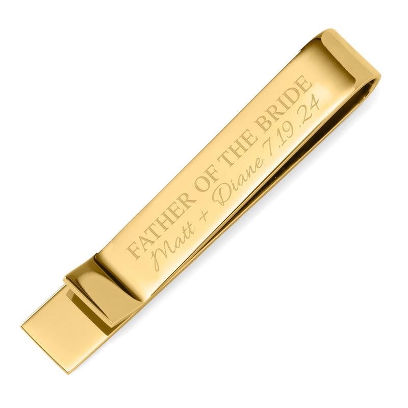 Wedding Party Gold Engravable Tie Bar