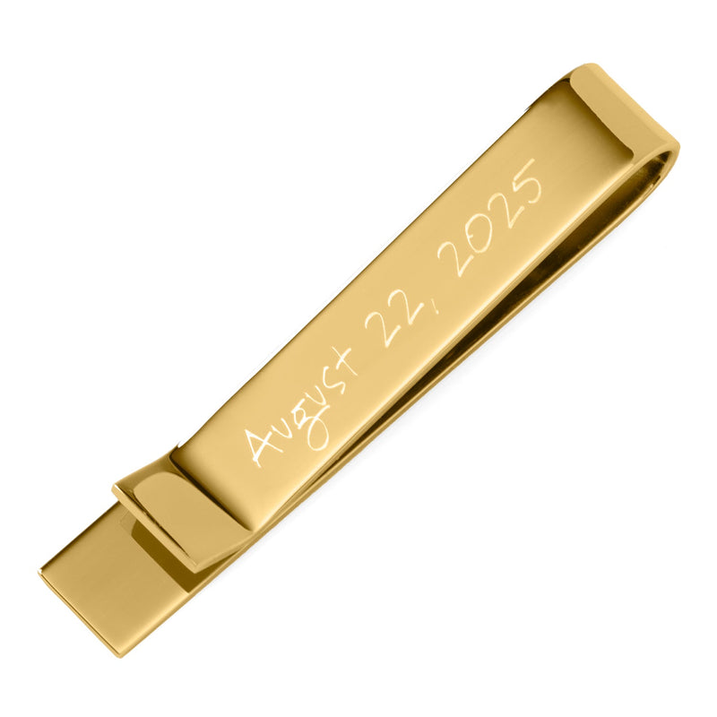 Wedding Title Engravable Gold Tie Bar