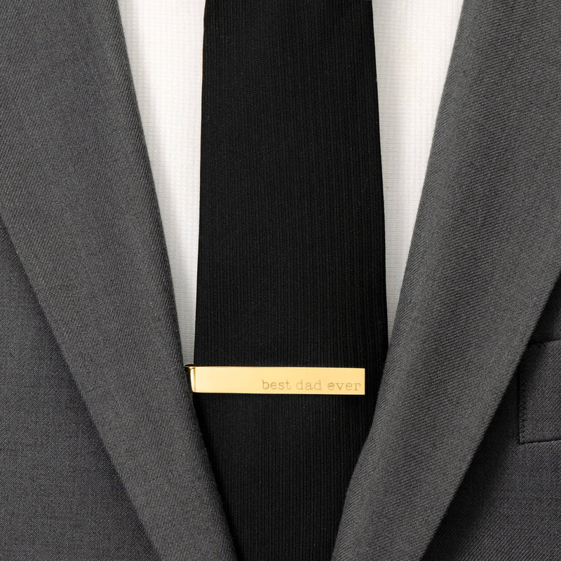 Best Dad Ever Gold Engravable Tie Bar