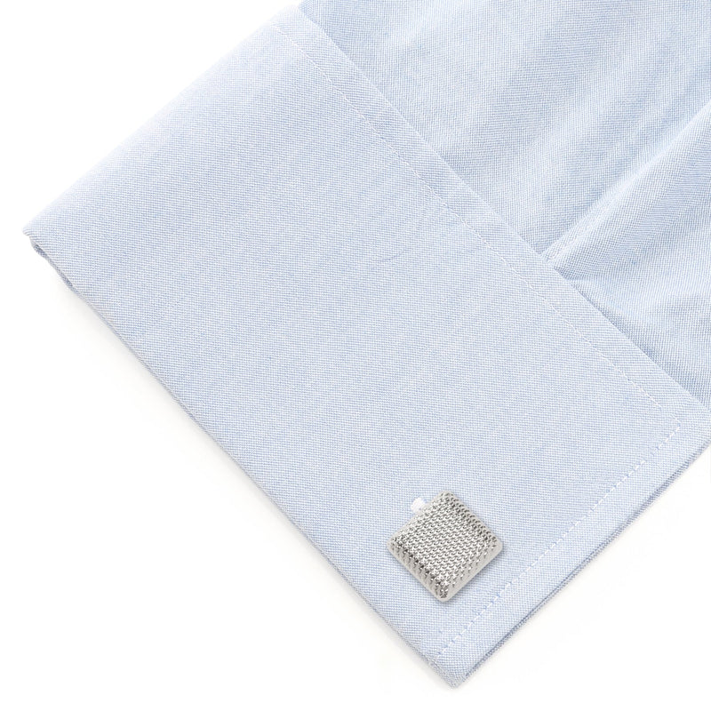 Silver Textured Square Cufflinks
