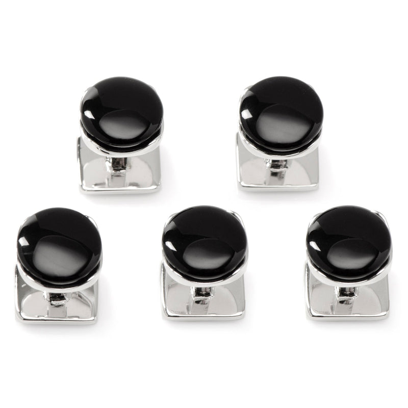 Sterling Silver Classic Formal Onyx 5-Stud Set