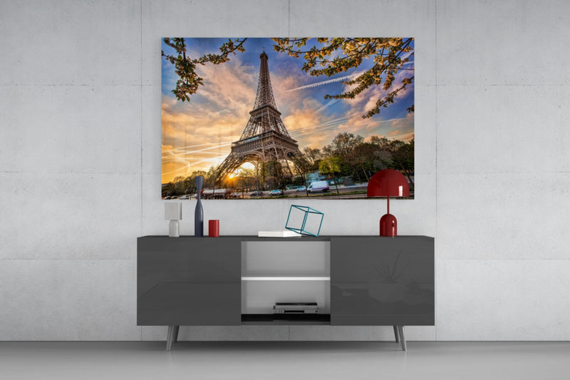 Eiffel Tower Glass Wall Art