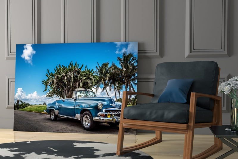 Chevrolet Classic Car Glass Wall Art