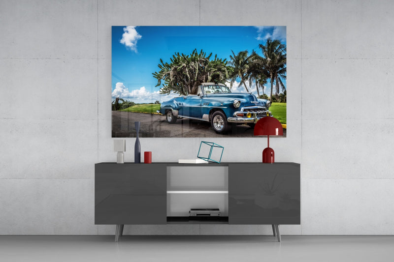 Chevrolet Classic Car Glass Wall Art