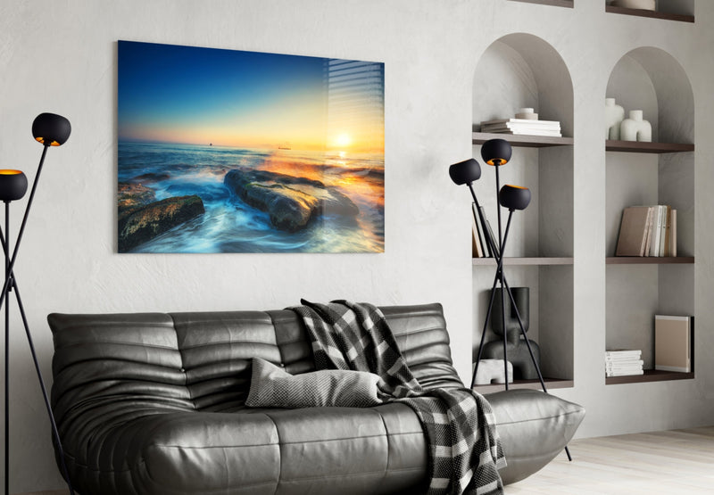 Sea View Glass Wall Art