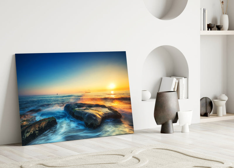 Sea View Glass Wall Art