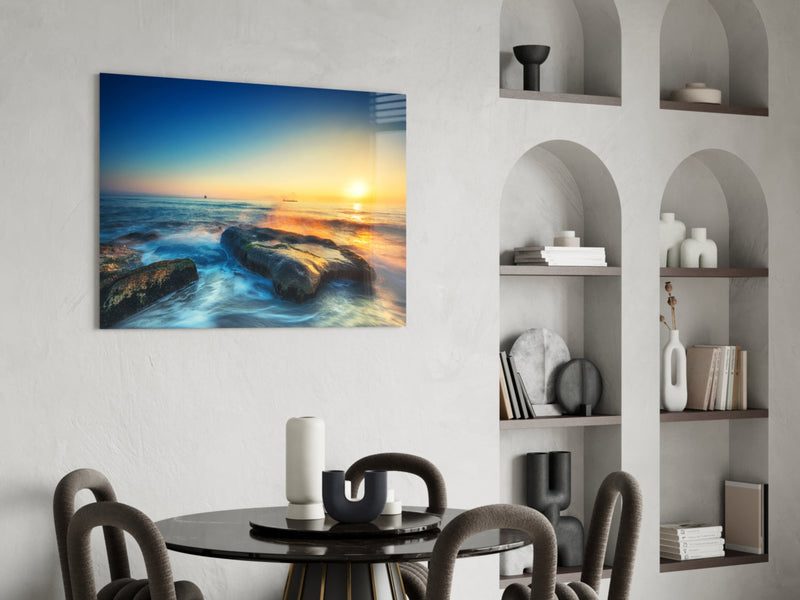 Sea View Glass Wall Art