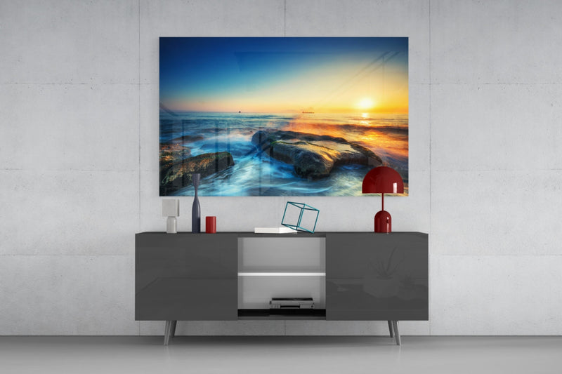 Sea View Glass Wall Art