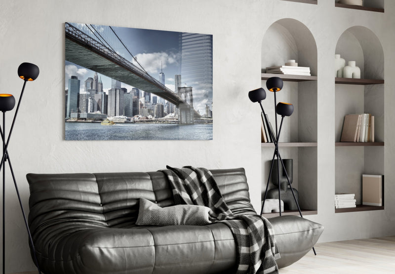 Manhattan Bridge Glass Wall Art