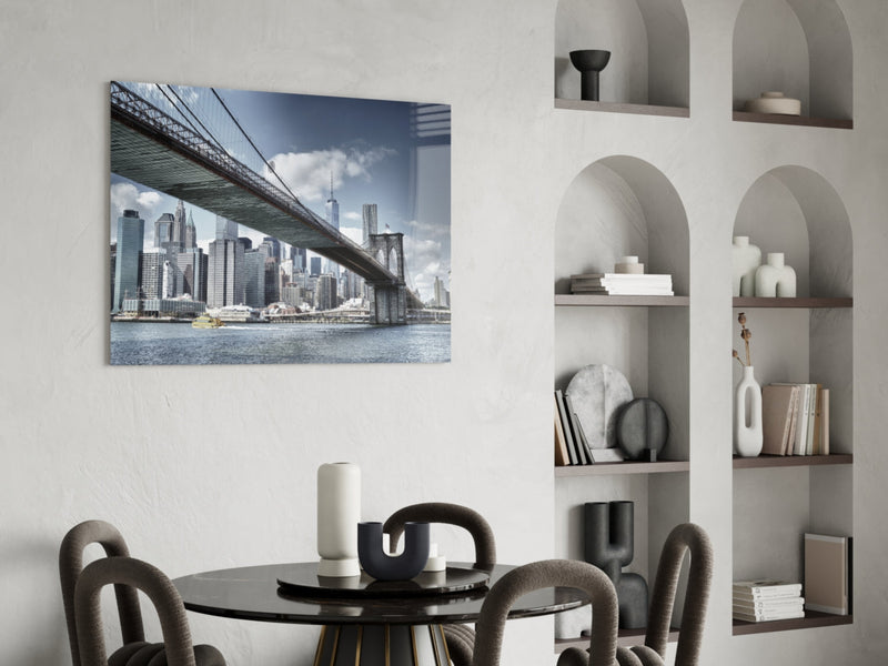 Manhattan Bridge Glass Wall Art