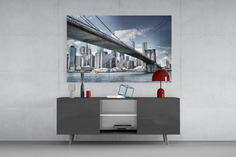 Manhattan Bridge Glass Wall Art