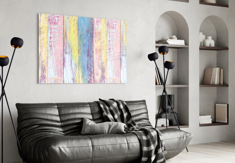 Painted Wood Glass Wall Art