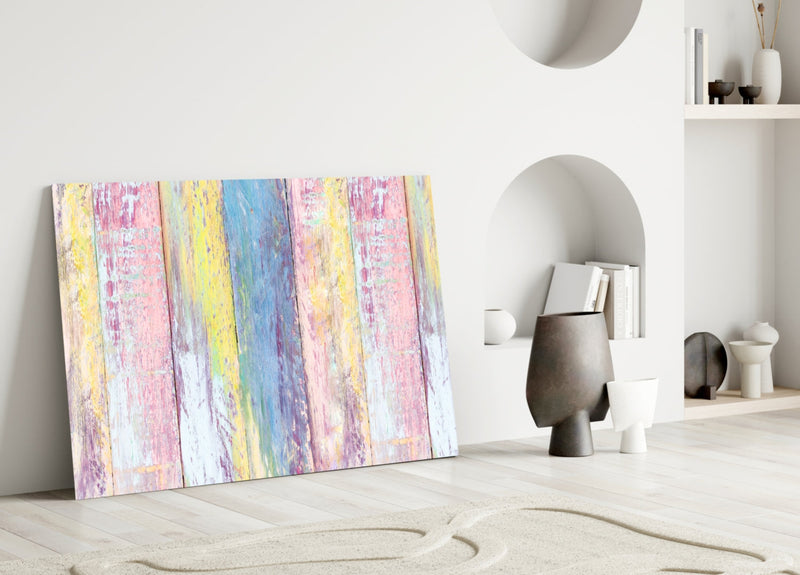 Painted Wood Glass Wall Art