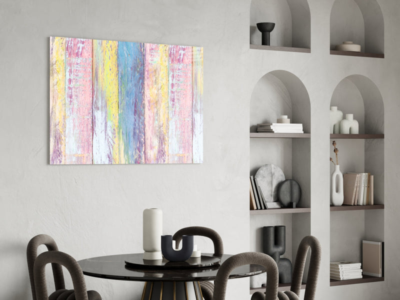 Painted Wood Glass Wall Art