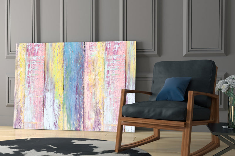 Painted Wood Glass Wall Art