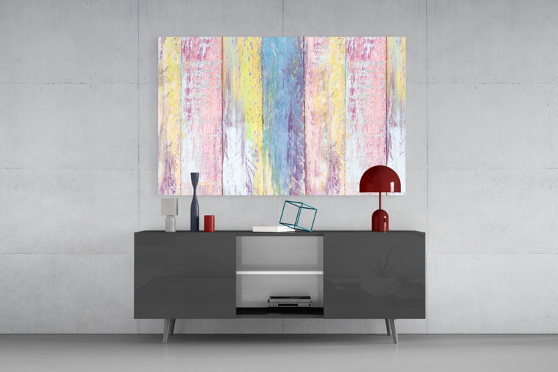 Painted Wood Glass Wall Art