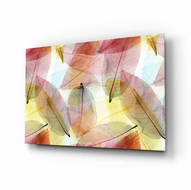 Colorful Leaves Glass Wall Art