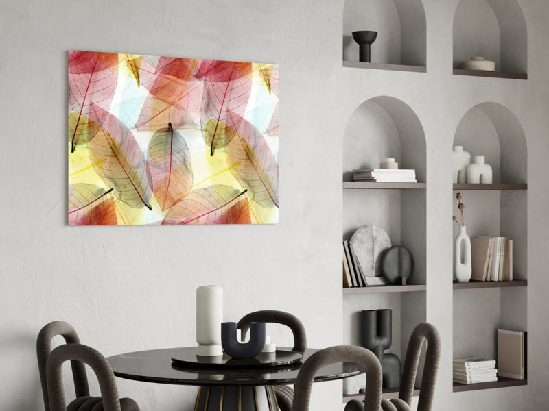 Colorful Leaves Glass Wall Art