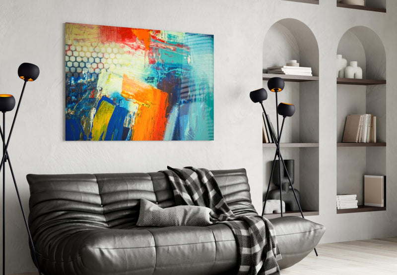 Abstract Glass Wall Art