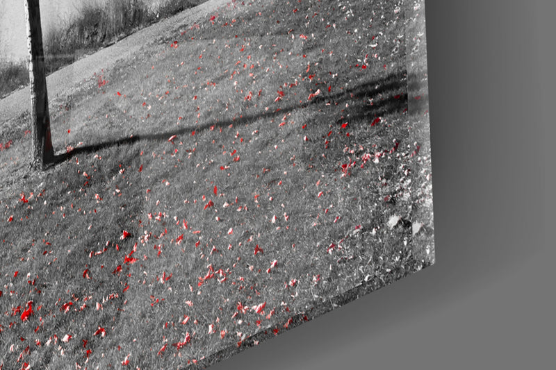 Red Tree Glass Wall Art