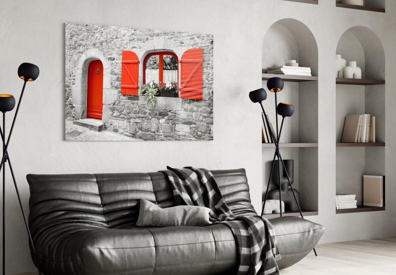 Red Door Glass Wall Art