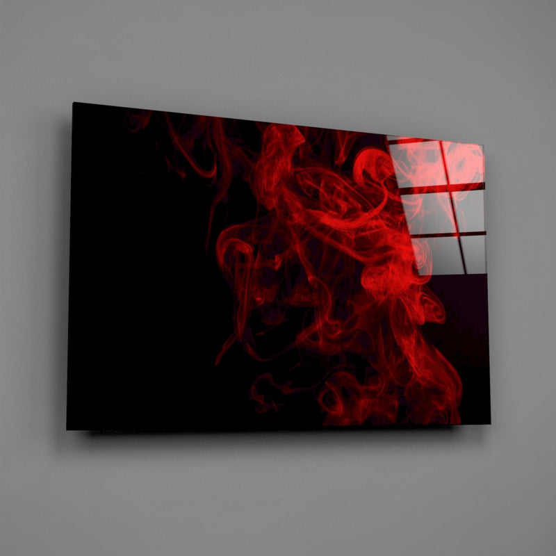 Red Smoke Glass Wall Art