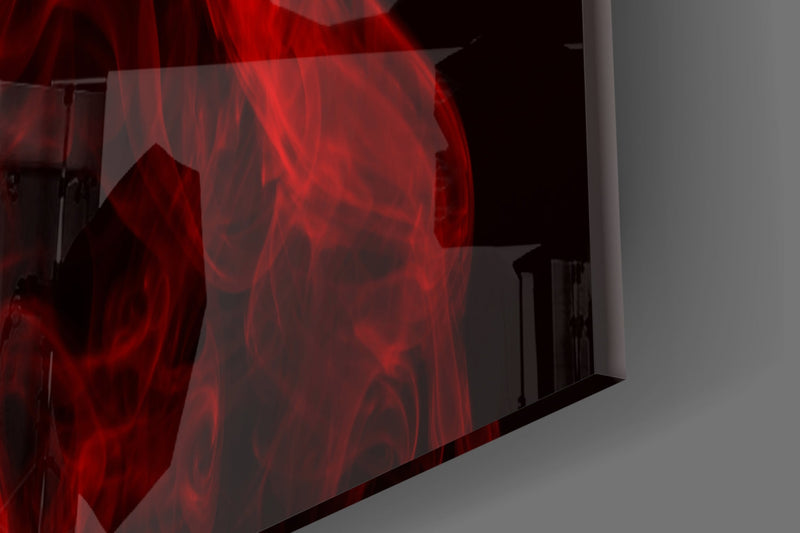 Red Smoke Glass Wall Art