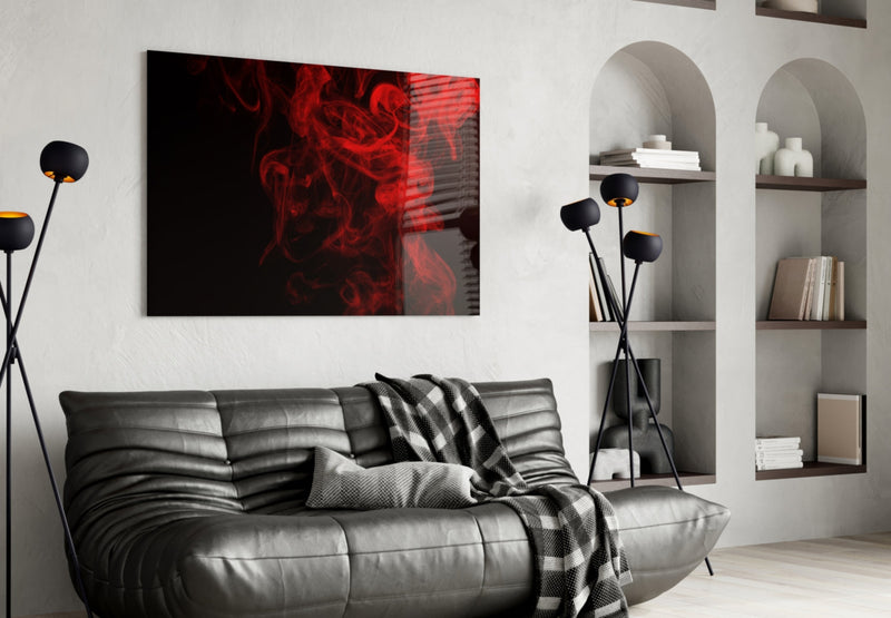 Red Smoke Glass Wall Art