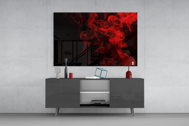 Red Smoke Glass Wall Art